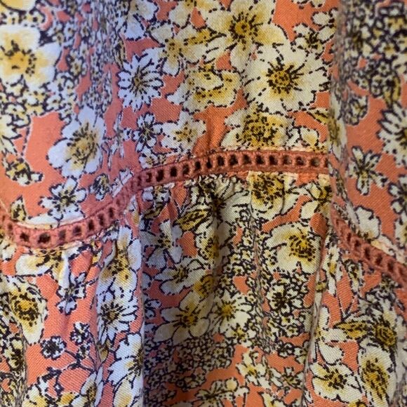 Patrons of Peace Women’s Maxi Skirt LARGE Rayon Peach Floral Print Hi Low Hem - Picture 9 of 14